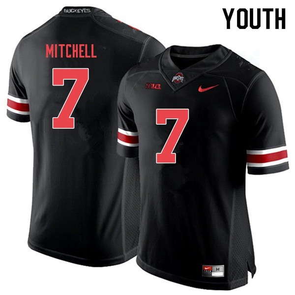 Ohio State Buckeyes #7 Teradja Mitchell Youth Stitch Jersey Black Out - Click Image to Close